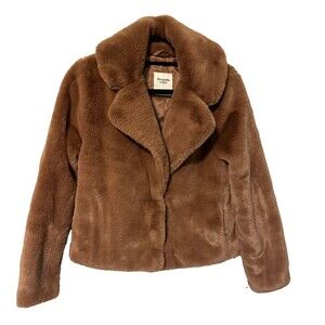 Abercrombie & Fitch Women's Faux Fur Coat XS New Brown
